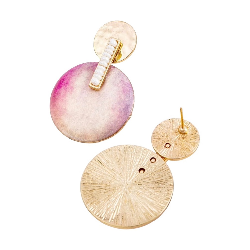Pink Ombré Stone Statement Earrings